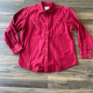 Scandia Woods Red Button-Front Flannel Shirt Sz Lg